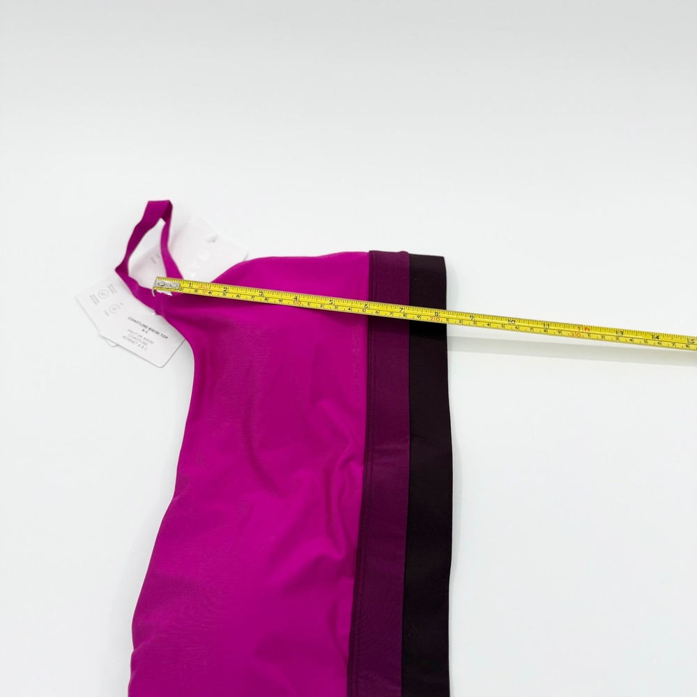 Athleta Coastline Bikini Top Magenta Colorblock Longline Swimwear M A-C 988607 - Picture 8 of 8